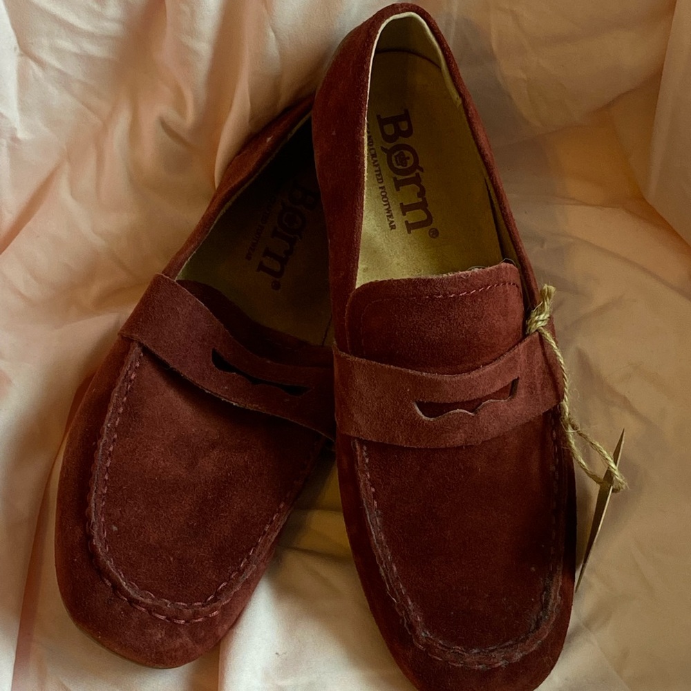 Women’s BORN Suede Loafers - Red